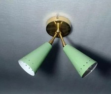 Mid Century Brass Italian Diabolo Double Wall Sconce Light Fixture Vintage Gift picture