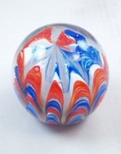 M Design Art Red White & Blue Patriotic Wavy Desgin Paperweight PW-609 picture