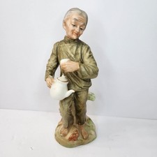 Vintage Inarco Bisque Porcelain Japanese Old Woman w/ Teapot Figurine Home Decor picture