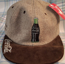 Coca-Cola Limited Edition Brown Beige Wool Suede Hat Original 1996 Soda picture