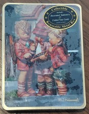 VINTAGE 1995 MJ Hummel Stationary In Reusable Metal Box collectible NEW SEALED picture