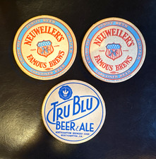 Neuweiler's & Tru Blu Breweriana Beer & Ale Coasters Lot~NOS picture