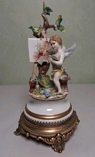 Italian Capodimonte Porcelain Figurine Signed N Cherub Putti Art Antique  picture