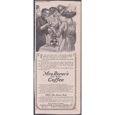 Vintage 1910s Mrs Rorers Own Blend Coffee Print Ad Climax Coffee Indianapolis picture