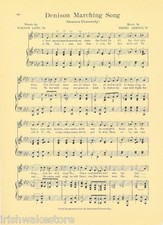 DENISON UNIVERSITY Song Sheet c 1927