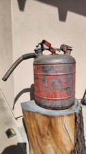 Vintage JUSTRITE  Safety Gas Can 1 Gallon Excellent Patina Rust Red 1950s 40s picture