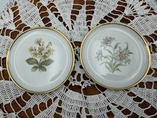 Vintage Schumann Arzberg Bavaria Germany Floral Plates Gold Trim Set of 2 3.75” picture