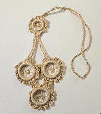 Rare Antique Motoring Crochet Lace Bookmark Automobile Wheels Automobilia picture