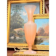 Vintage Murano Pink Opaline Glass Baluster Vase Pedestal Trumpet Bud Stem 8 5/8