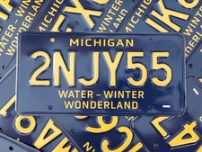 BRAND NEW 2022 Michigan Water Winter Wonderland RETRO authentic license plate picture