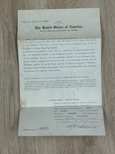 1907 President Woodrow Wilson Signed US United States Land Grant Montana MT picture