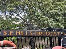 1800s S.E. Mills Druggist Trade Sign  picture