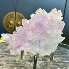 306G TOP Natural Brazil Enigmatic Quartz flower Crystal Mineral specime+Stand. picture