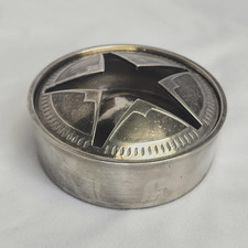 Vintage 1970's Texas Lone Star MCM Ashtray Stainless Steel With Lid Windproof picture