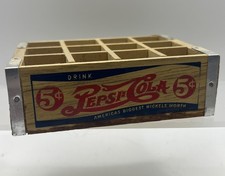 Pepsi Cola Wooden Crate for Mini Bottles Holds 12 Bottles 4.25
