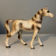 Vintage White/Brown Arabian Porcelain Horse Japan 7” X 6.5” picture