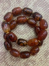 2Pcs Rare Tibetan Dragon Vein Natural Agate Dzi Beads Bracelets picture