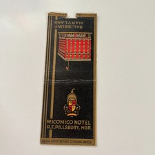 Wicomico Hotel 14938 RT Pillsbury Salisbury MD Vintage Matchbook Cover TMB86-3 picture