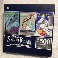 NEW Disneyland 60th Anniversary Signature Puzzle Attractions 3x500 pc Matterhorn picture