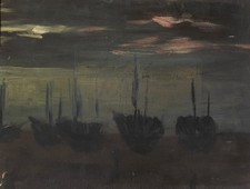 Alice Pike Barney Ships Moonlight Vintage Art Photo Reprint Wall Art picture