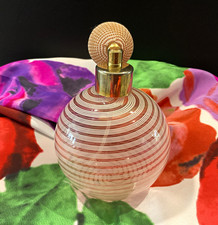 Vtg MURANO Glass Perfume Bottle Mezza Filigrana Swirl Latticino Atomizer picture