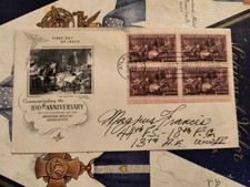 WWII Ace Capt. MAGNUS W. FRANCIS 5.5Vs 18th FG 44th FS KIFA 1948 Signed FDC RARE picture