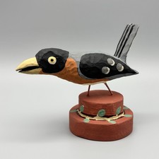 Vintage Brian Paine Carved Wood PA Folk Art Robin Figurine 5.75