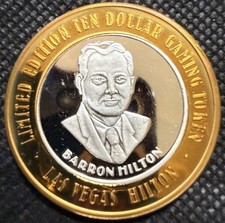 HILTON LAS VEGAS HOTEL & CASINO RARE Limited Edition 999% .6 Oz Pure Silver Str picture