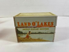  Land O' Lakes Sweet Cream Butter Metal Tin Recipe Card Box & Cards   T2 picture