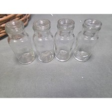 Vintage T.C.W. CO. USA Clear Glass Apothecary Bottles with Stoppers Set of 4 picture