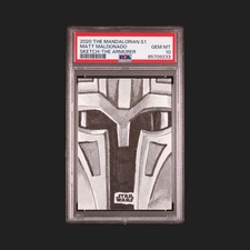 Topps 2020 The Mandalorian S1 Original Sketch Artist Signed Armorer PSA 10 picture
