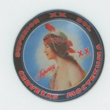 Moctezuma Superior XX Sol Mexican Cerveza - Beer COASTER  -   picture