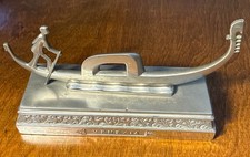 Vtg Mid-Century Italian Gondola Souvenir Venezia  Depositato Figurine Venice picture