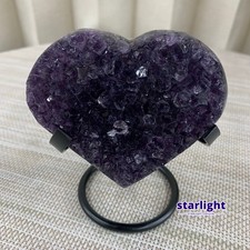 370G Natural Brazilian amethyst hand cut heart-shaped decoratio picture