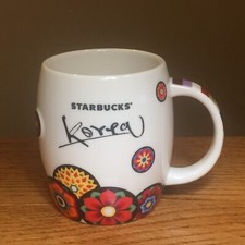 Starbucks Dancheong Mug Korean Art Republic Of Korea 2013 Floral Design 16oz HTF picture