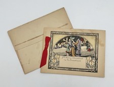Antique Art Deco Christmas Holiday Greeting Card For Sweetheart 1920s/30s Unused picture