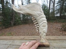 Antique Carved Jaw Bone with teeth of a Native American 10 1/2