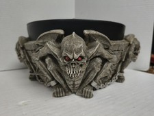 Vintage Spencer Gifts Gargoyle Punch Bowl Set with Skull Ladle in Box (2003)  picture
