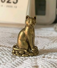 Brass Lucky Cat Statue Set – Thai Amulet Talisman for Money & Good Luck picture