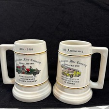Vintage Set Eddington Fire Company Bensalem Twp PA 50th Anniversary Beer Steins picture