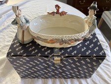 Fitz And Floyd Pilgrims Progress Cranberry Dish Bowl Thanksgiving 10.25” in Box picture