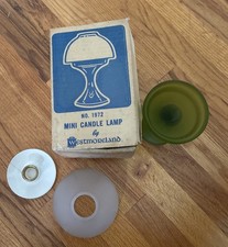 RARE Westmoreland No. 1972 Mini Candle Fairy Lamp Green/White Boxed picture