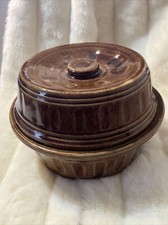 Vintage McCoy Dutch Oven 1940’s Covered Brown Glaze Casserole Dish With Lid picture