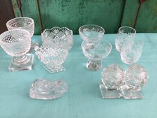 Vtg Assorted Lot of 11 Clear Crystal Cut Glass Smalls picture