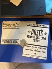 Vintage 1932 POST J.D.C. CEREAL BADGE, MANUAL, Env.  Junior Detective Corps. picture