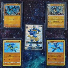 Shiny Vault LUCARIO GX & RIOLU | Hidden Fates Complete Set + Cosmos Holo Promos picture