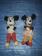 Vintage Rare 1940s Mickey And Minnie Mouse Stuffed Plush Dolls  picture