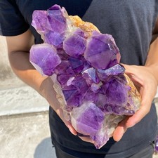 8.9lb Natural amethyst cluster quartz crystal Raw mineral specimen healing picture