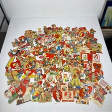 Vintage Valentine Card Lot Mid Century Die Cut Mechanical Ephemera Mixed Good picture