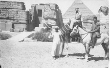 1951 Egypt Giza Pyramids Sphinx RPPC Camel Horse MIT Dr. Harold Hazen picture